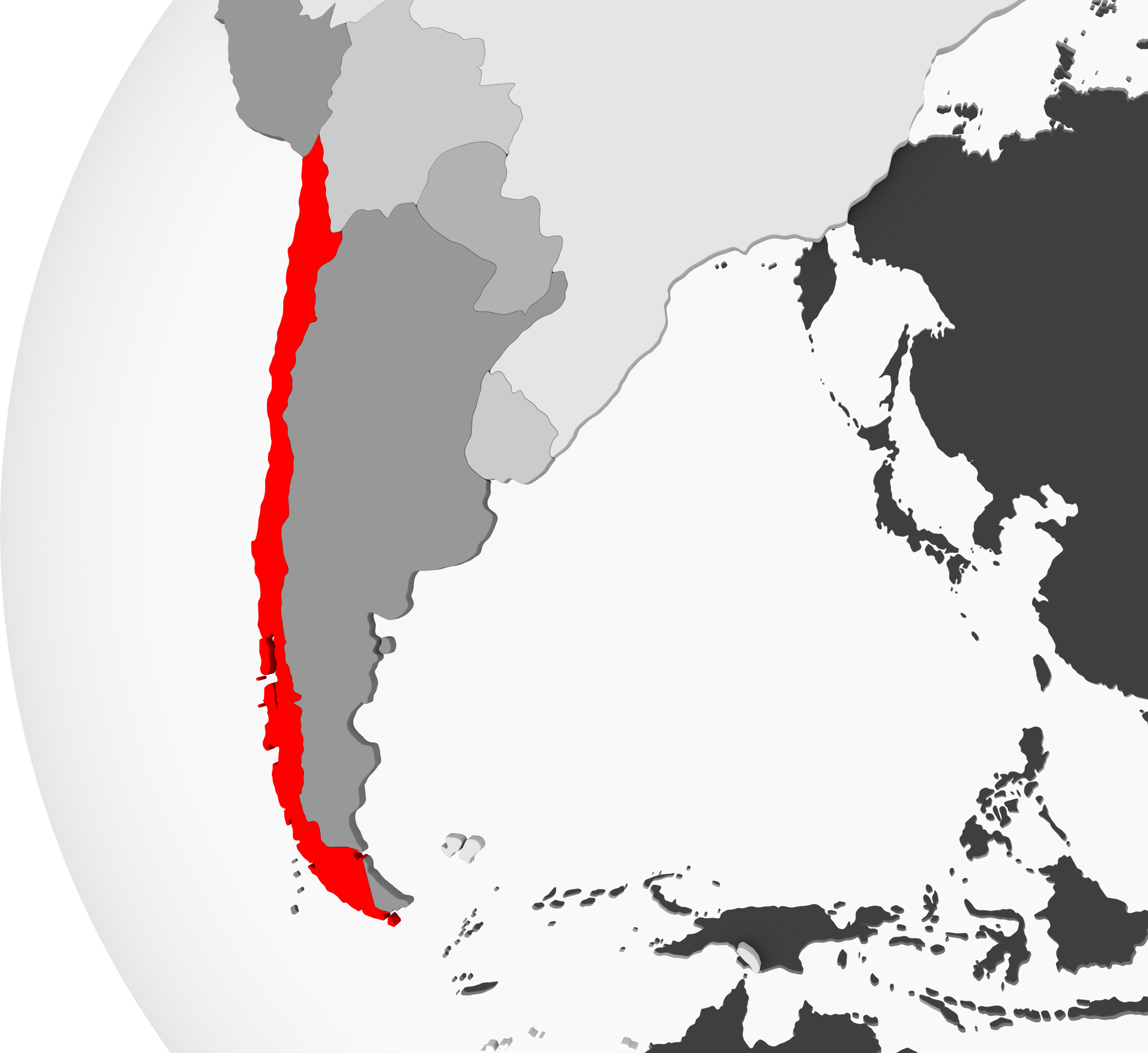 Chile on Grey Globe
